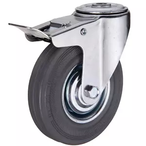 SChb 55 - Промышленное колесо 125 мм (под болт 12.5 мм, пов., тормоз, черн. рез., роликоподш.)
