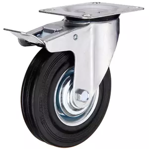 SCb 97 - Промышленное колесо 85 мм (площадка, поворотн., тормоз, черн. рез., роликоподш.)